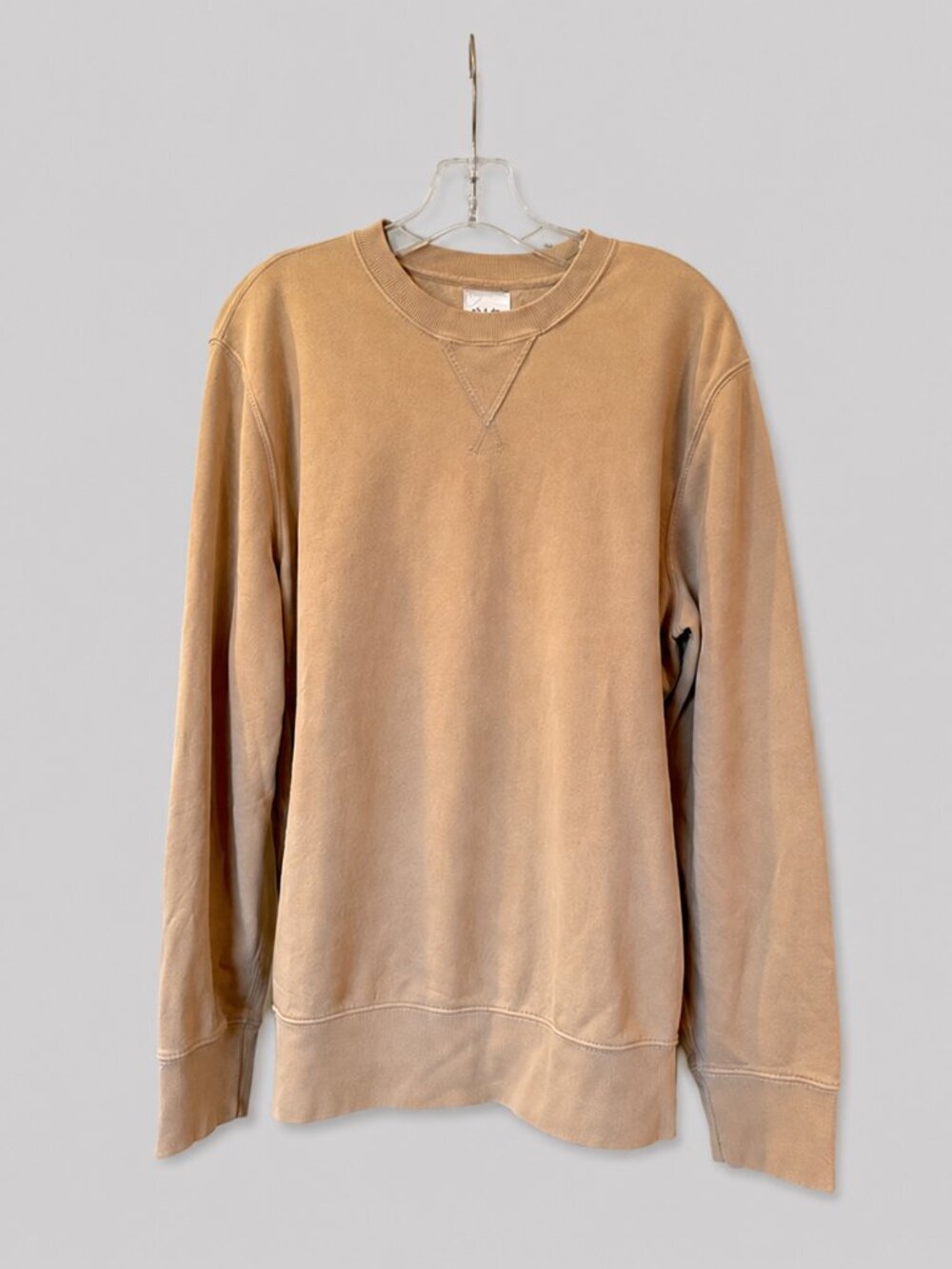 Neutral Beige Crewneck Sweatshirt Oversized Casual Pullover Soft Cozy Minimalist